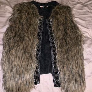Miss Me faux fur vest